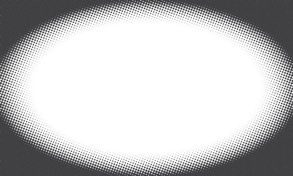 Halftone dot frame. Rectangular frame featuring halftone dot gradient pattern.