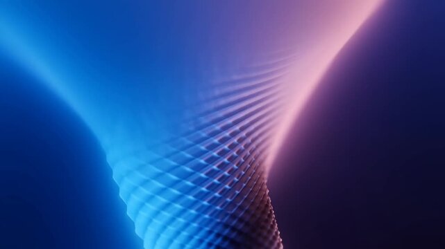 A Captivating Visualization of Fluid Dynamics: The Intricate Swirl of Vibrant Blue and Pink Waves Forming a Stunning 3D Helix in Motion