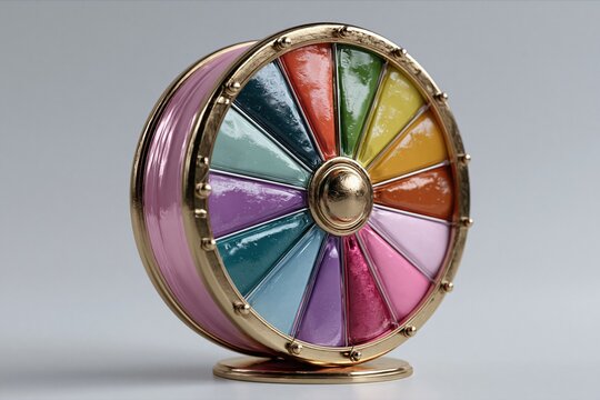 Colorful Prize Wheel with Gold Trim