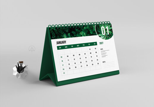 2027 Green Calendar Template