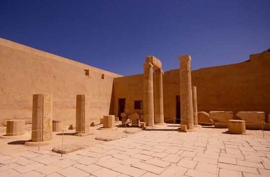Historical monuments of Luxor, karnak temple, statues and columns in ancient buildings, Egypt