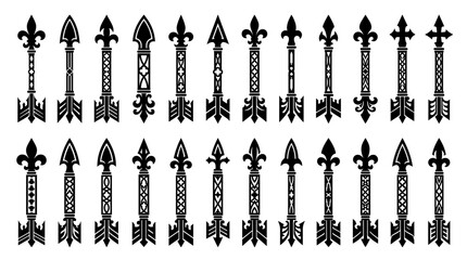 Ornate Arrow Designs Vintage Decorative Elements Collection © KunFhayakun