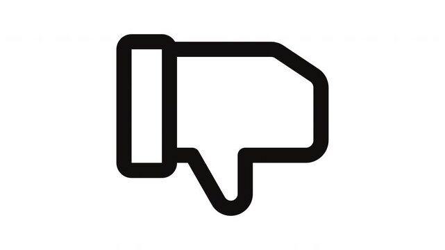 dislike animated Line Icons Premium 4K, Modern Minimal Outline Motion Graphics Collection