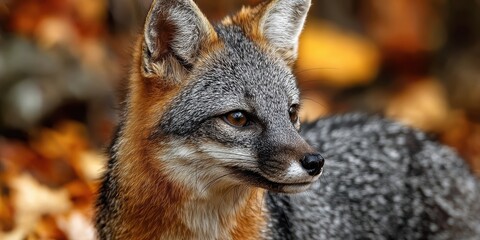 Fototapeta premium Grey fox in its natural habitat