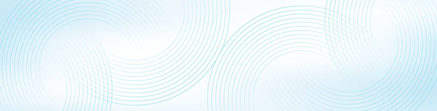 Modern digital abstract background with circular blue lines. Geometric bawdy stripe line art design for poster, brochure, cover, website, header, web banner, presentation. Vector illustration