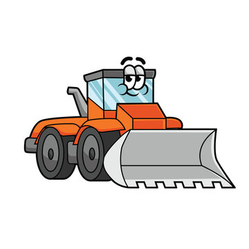 Cartoon Yellow Bulldozer