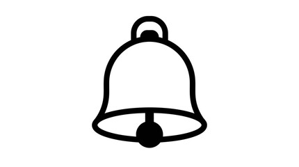 Fototapeta premium Simple black and white line art illustration of a classic bell on a white background