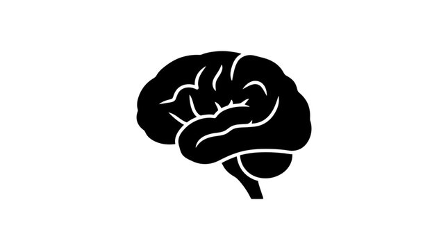Human brain illustration with internal lines forming the shape of a cat