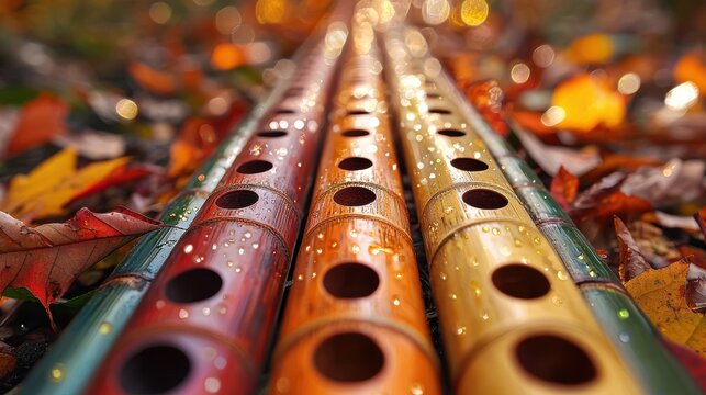 Tubes made from cane for oboe reeds. Surface of dried cane