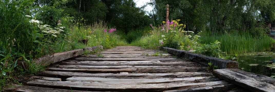 Bridge in a scenic park