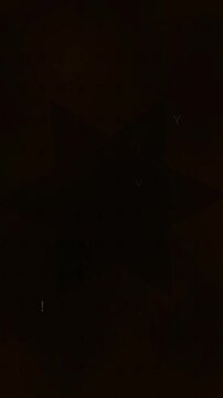 Dark Abstract Motion Graphics with Faint Floating Letters and Geometric Shapes.