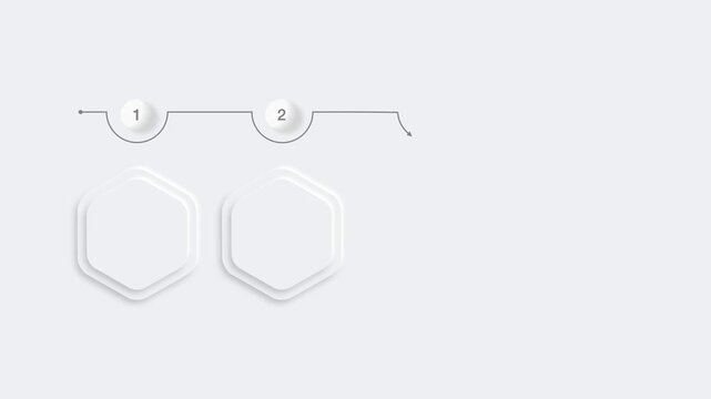 animated video of business plan infographic 4 and 5 steps template, minimal hexagonal shape for strategic planning, business presentations and reports