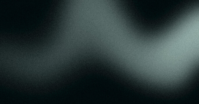 Dark Grainy Gradient Background with Soft Abstract Wavy Light Effect and Vintage Noise Texture