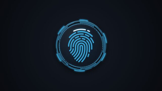 Digital fingerprint scan animation with access denied message. 4K Video