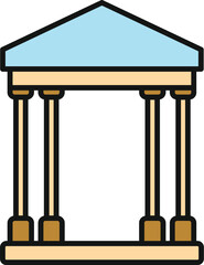 Obraz premium Classical building icon representing finance, law, stability