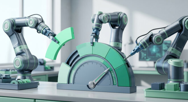 Automated manufacturing with rating badge: operational stability, asset quality, debt service capacity, creditworthiness.
