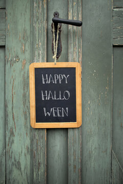 happy halloween tafel am t&uuml;rgriff