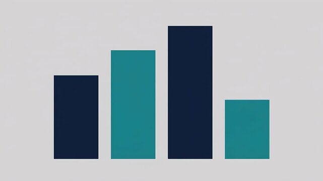 Animated Bar Graph Data Visualization with Rising and Falling Columns on Grey Background