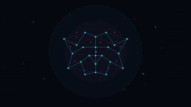 Network node visualization in dark background for data connectivity.