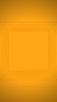 Abstract Vertical Motion Graphic with Concentric Orange and Yellow Frames and Floating Particles.