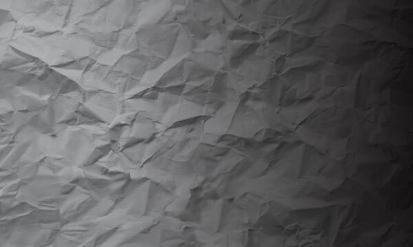 Dark Gray Crumpled Paper Texture Background with Dramatic Wrinkled Surface and Soft Shadows