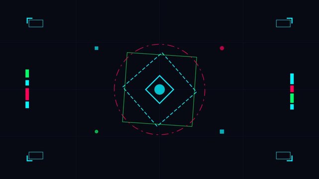 Futuristic Neon Geometric Interface Visual Demonstration.
