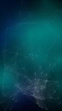 Abstract Digital Plexus Network Animation with Connected Nodes on Teal Gradient.