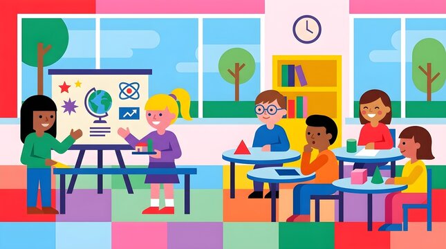 group of students in classroom