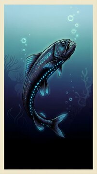 Viperfish Vertical Migration Depth Gradient Bioluminescent Illustration