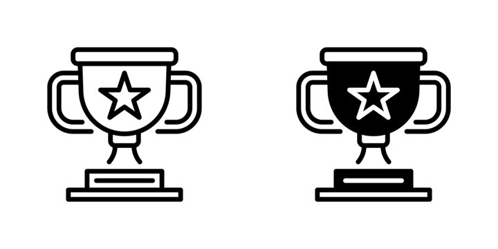 Trophy Line Icon, Outline Symbol for Sports Championship, Winning Award, Business Success, First Place, and Achievement Recognition. Vector Sign Icon.