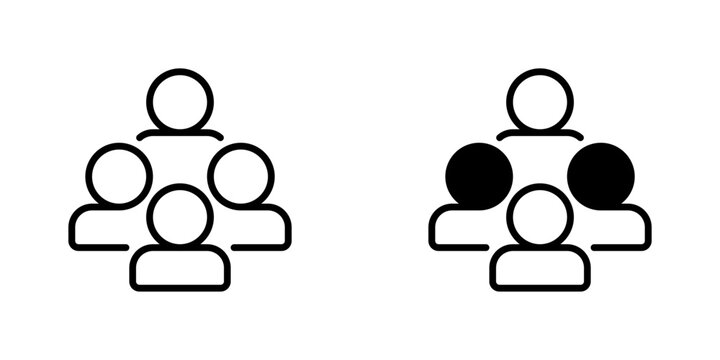 User Group Line Icon, Outline Symbol for Team Collaboration, Social Community, Customer Base, Employee Network, and Audience Engagement. Vector Sign Icon.