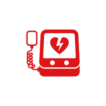 Automated external defibrillator AED device for cardiac arrest emergency and accident medical aid