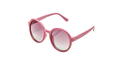 Cute pink kids sunglasses plastic frames apparel isolated on transparent background for summer...