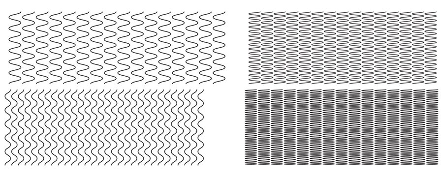 Waves line set. Wave ornament pattern. Set of wavy zigzag lines. Wave thin line background. Vector zigzag and wavy horizontal underline. Vector