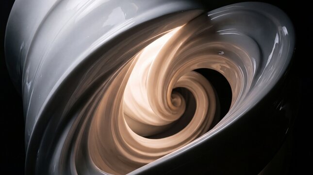 Abstract White Cream Swirl Texture with Soft Inner Glow