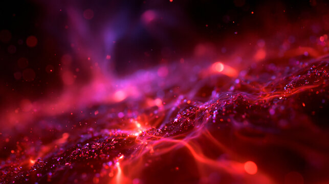 Abstract Glowing Red and Purple Digital Energy Wave Background