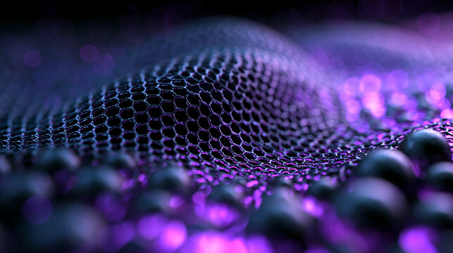Abstract Purple Graphene Nanotechnology Mesh Structure Background
