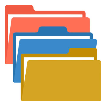 Set of colorful file folders