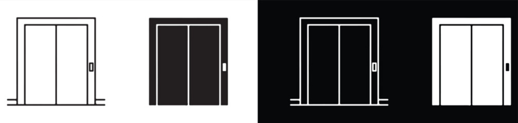 Fototapeta premium Elevator Door Designs with Different Color Variations and Frames for Architectural Projects