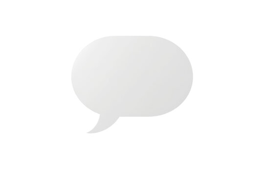 Blank white conversation bubble with curved tail