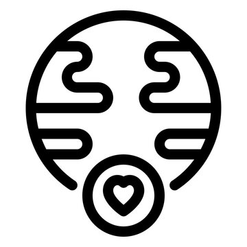 Global world map donation line icon for international charity and worldwide volunteer