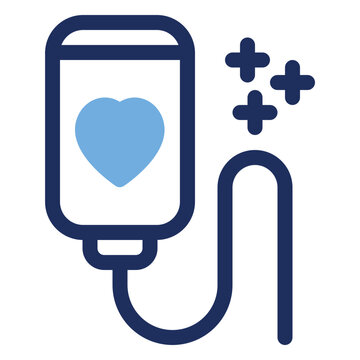 Blood donation bag hospital duo tone icon for medical healthcare and life saving