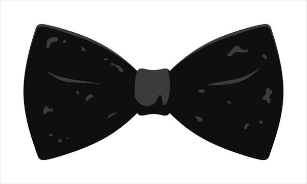 Realistic black formal bowtie for elegant evening wear and tuxedo accessories isolated on a white background for fashion retail and menswear product photography