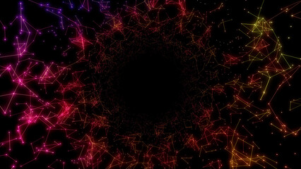 Fototapeta premium Plexus lines and dots network connection digital technolog 3D illustration background.