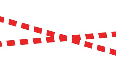 Fototapeta premium Red square flags on white string against white background