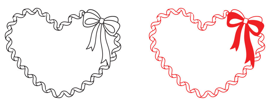 Heart Outline Love and Valentine Symbols Collection Vector EPS 10