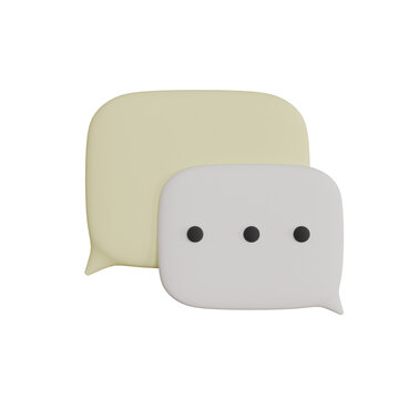 3D Chat Box Icon with Speech Bubble Design Isolated on White Background for Communication, Technology, Messaging, and Social Media Concepts
