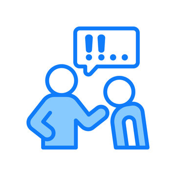 Abuse Icon Blue Color Style