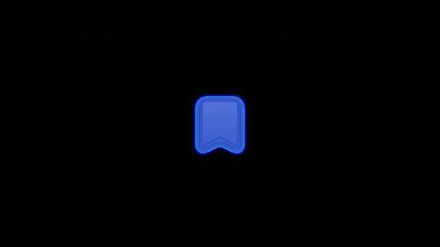 Clean minimalist bookmark save fill micro-interaction icon animation with wave transition on transparent background