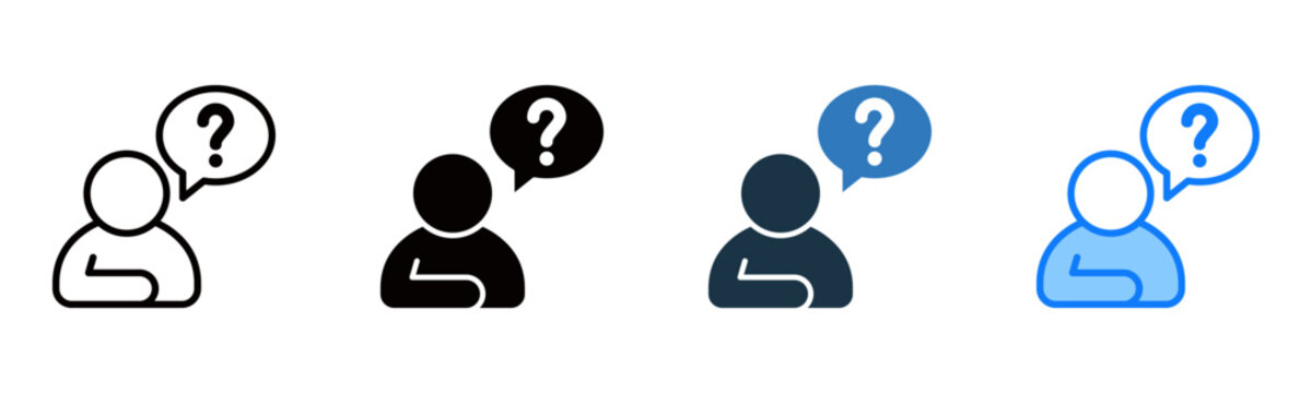 Doubt icon multiple style vector illustration